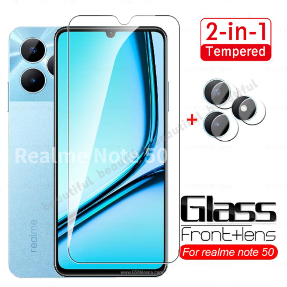 กระจกนิรภัยสําหรับrealmenote50 เลนส์กล้องป้องกันหน้าจอสําหรับRealmeหมายเหตุ50 Note60 X Note50 C51 C65S C55 C67 C61 C53 C63กลับเลนส์ป้องกันกระจกคลุมทั้งหมดฟิล์มด้านหน้าRealmeC63