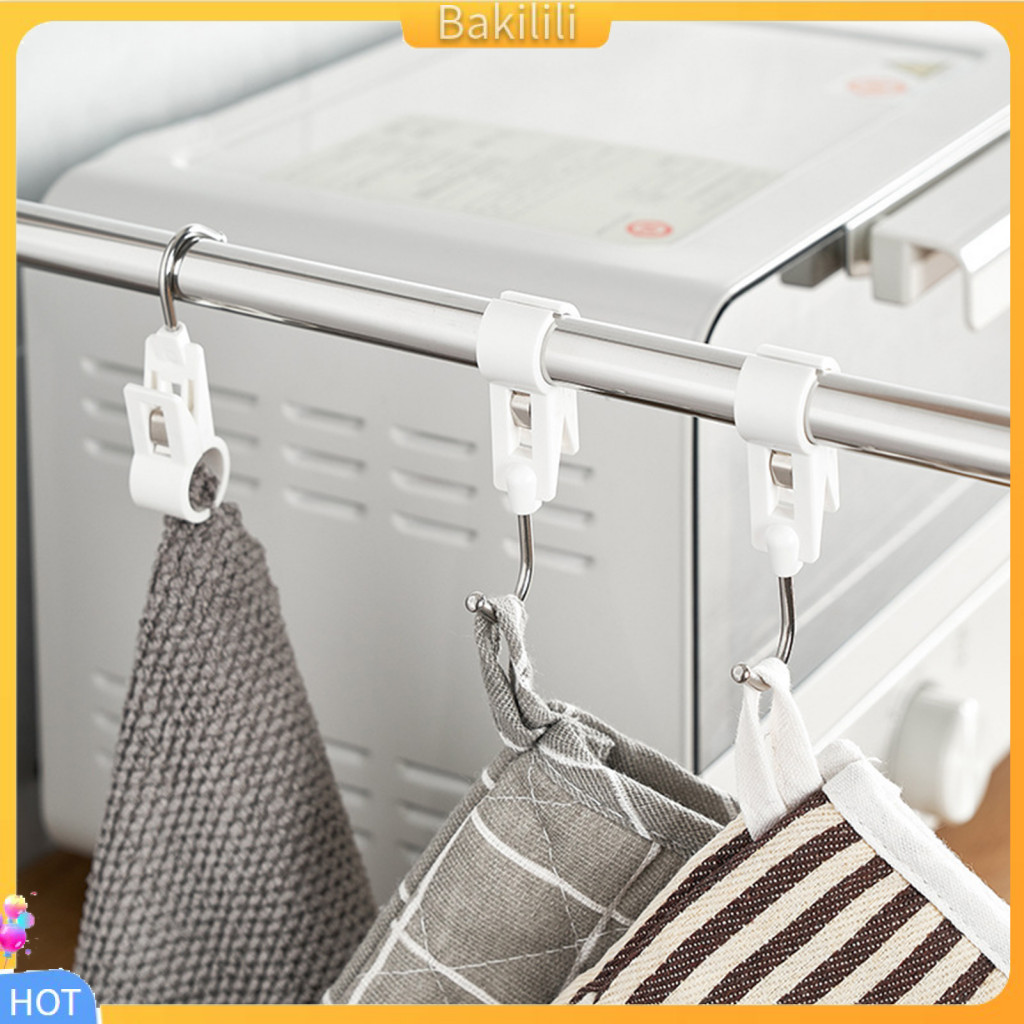 {Bakilili} ตะขอแขวนผ้าขนหนู สเตนเลส รูปตัว S ประหยัดพื้นที่ 3 ชิ้น ต่อชุด