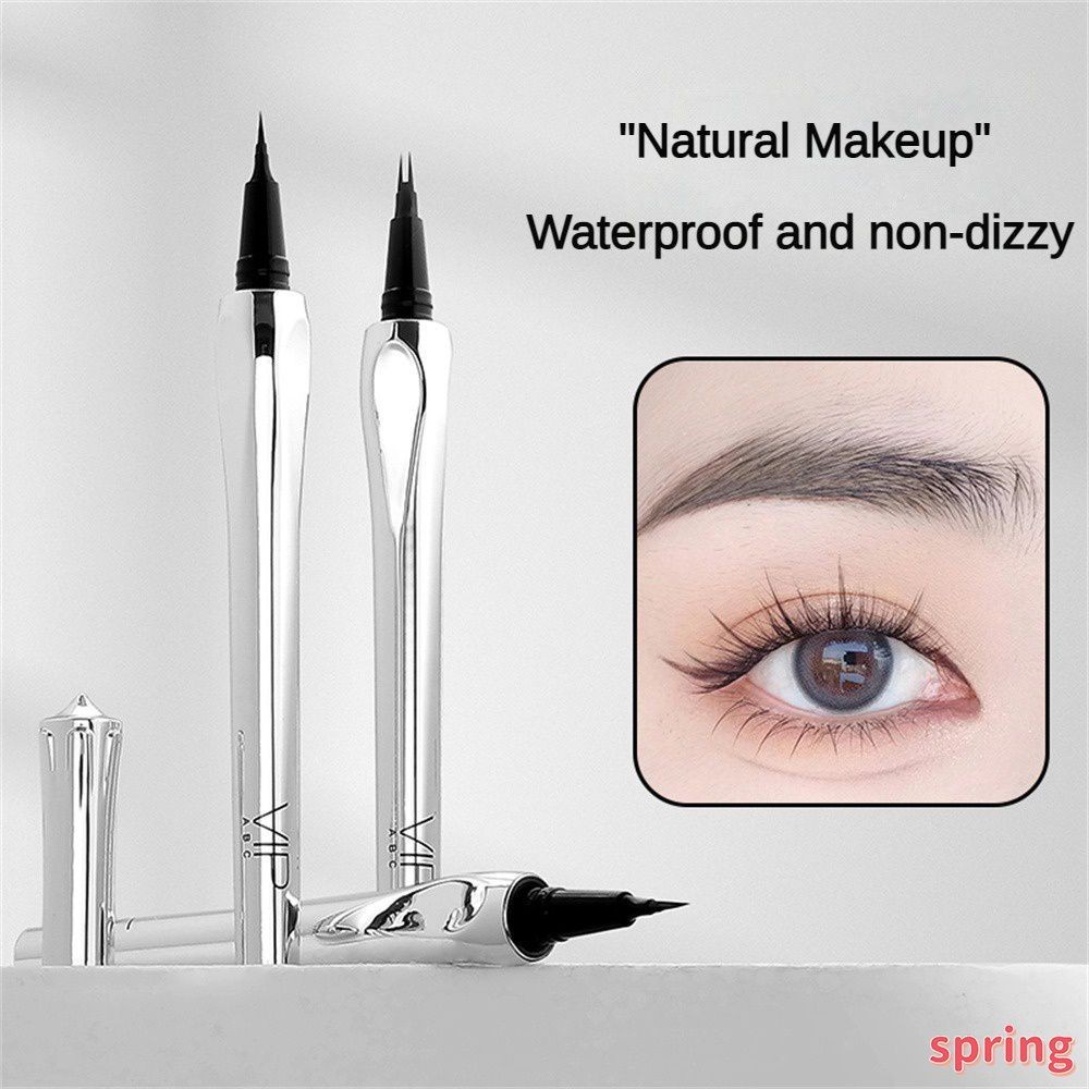 VIPABC 2 Forks Liquid Eyebrow Pen กันน้ำติดทนนานไม่มีอายไลเนอร์ Blooming Lying Silkworm Ultra Fine Eyebrow Tattoo Pen (ฤดูใบไม้ผลิ)