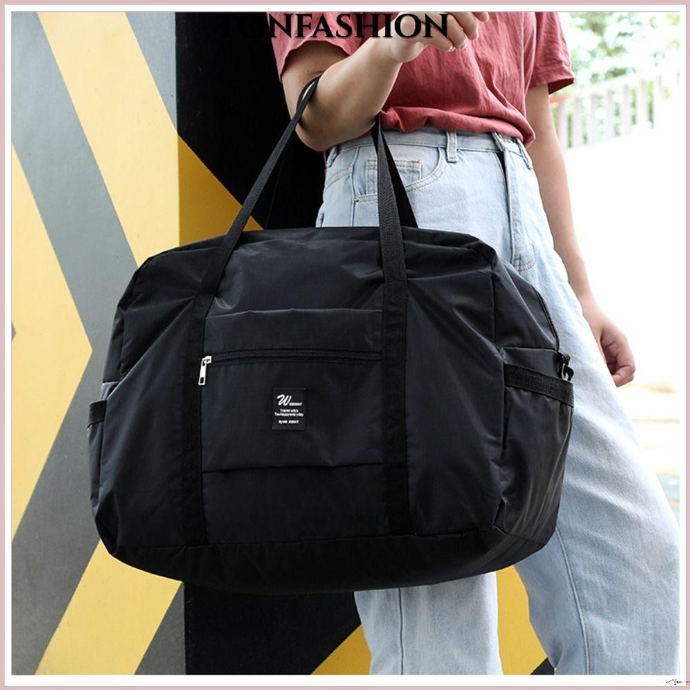 Tonfashion กระเป๋าถือ กระเป๋าเดินทาง น้ําหนักเบา พับได้ ความจุเยอะ สําหรับใส่เสื้อผ้า ฟิตเนส เดินทาง