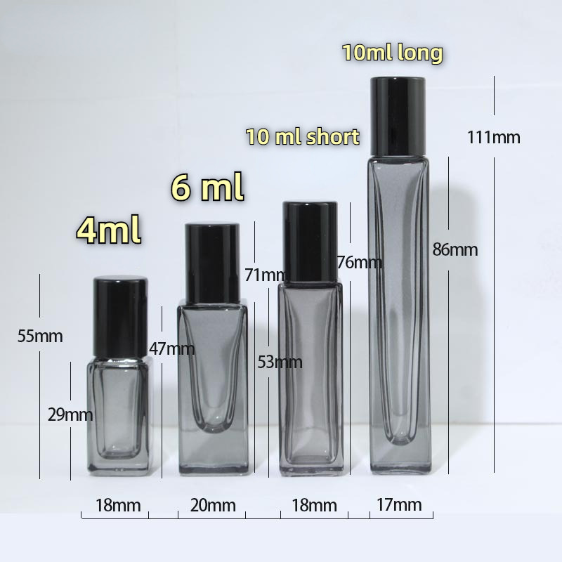 ขวดน้ําหอม แบบไม้ ไล่โทนสีฟ้า สีน้ําตาล ทรงสี่เหลี่ยม ขนาด 4 มล. 6 มล. 10 มล.