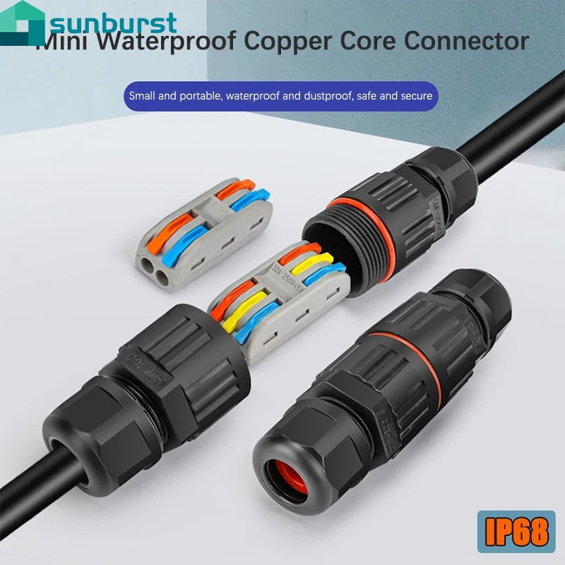 ขั้วต่อสายไฟไนล่อน PA66 - IP68 กันน้ํา 2/3 Pin