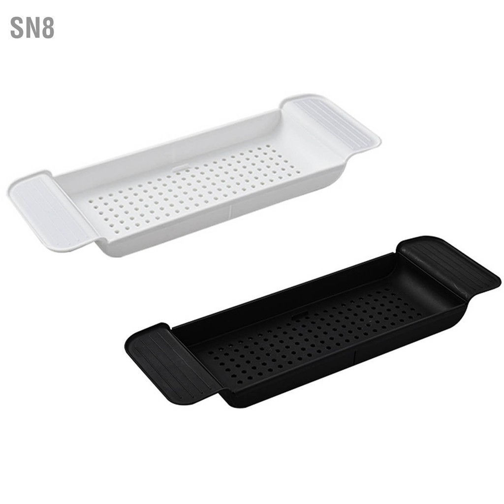 SN8 ถาดอ่างอาบน้ำตำแหน่งที่มั่นคงขยายวัสดุพลาสติกการออกแบบการระบายน้ำแคดดี้อาบน้ำโต๊ะอ่างสำหรับห้องน้ำ