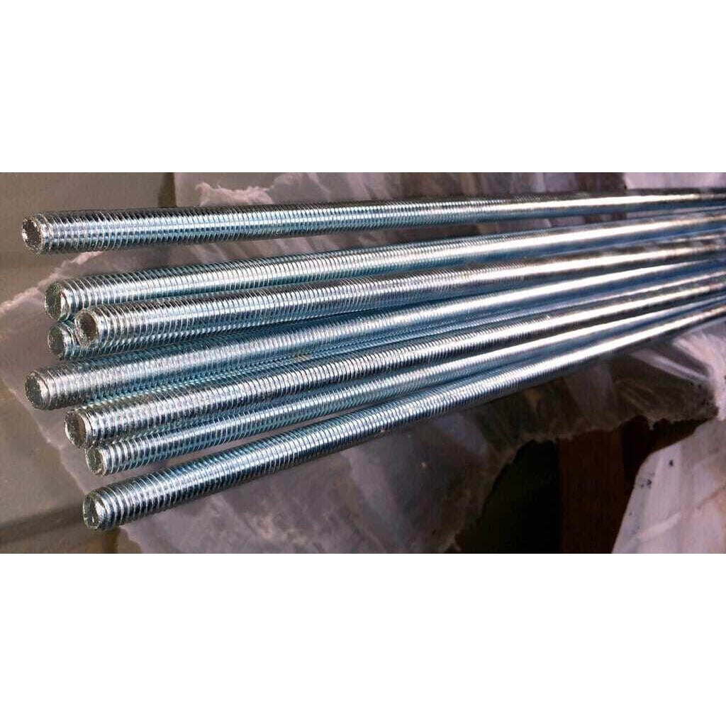 เกลียวตลอด ชุบซิงค์ ขนาด 1/4″,5/16″,3/8″,1/2″ ยาว 1 และ1.5  เมตร