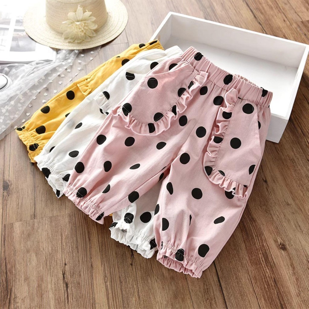 CHERYSTORE88 CHILDRENS POLKADOT RUFFLE PANTS/GIRLS RUFFLE PANTS