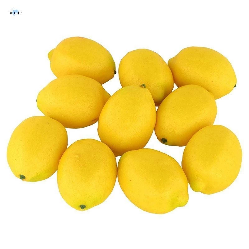 【jdfhsffd】ผลไม้ปลอม เลม่อนปลอม สีเหลือง สําหรับตกแต่งบ้าน ห้องครัว ปาร์ตี้ 10 ชิ้น