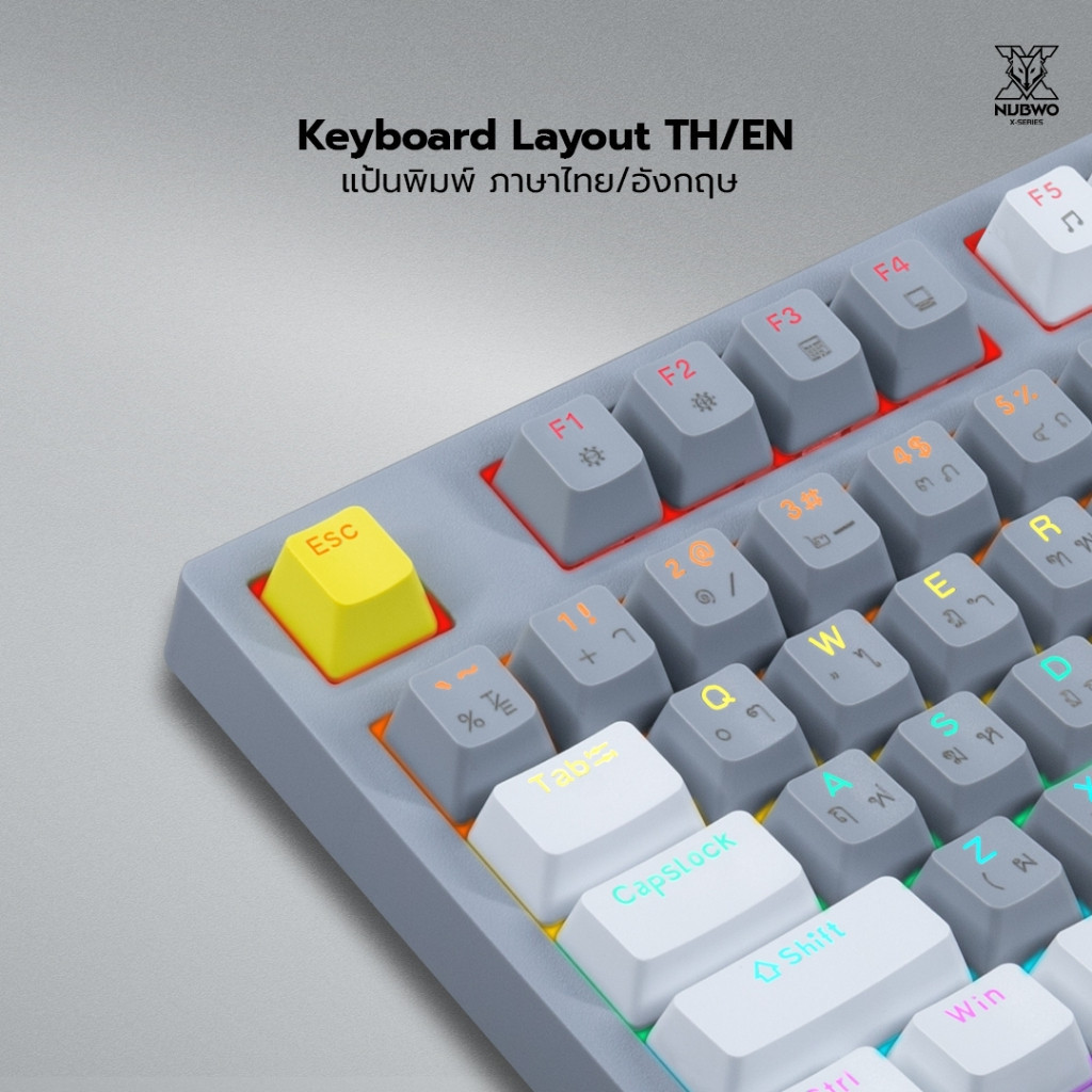 คีย์บอร์ดเกมมิ่ง NUBWO X802 Mechanical MINI RGB Black / Gray / Red Keyboard Gaming