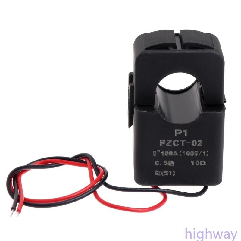 Hi PZCT-02 เซนเซอร์กระแสไฟ AC 100A 100mA ขนาดเล็ก แบบพกพา ติดตั้งง่าย