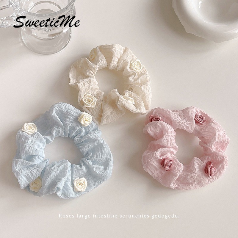 SweeticMe ใหม่แฟชั่นผม Ties French Camellia สาวหวาน Causal อุปกรณ์เสริมยืดผม Ties ราคา ถูกที่สุด ดีลบีเคเค แกลเลอรีภาพที่ 2