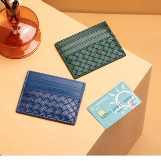 ผู ้ ถือบัตรทอบางเฉียบแบบพกพา Id Card Cover Double-Sided Card Case กระเป ๋ าใบเล ็ ก