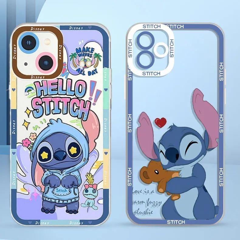 เคสซิลิโคนนิ่ม ทรงสี่เหลี่ยม ลายการ์ตูน Stitch ป้องกันกล้อง สําหรับ Redmi Note 12 4G 11 11S 12S 10 8 9 12 13 Pro Plus 9S Redmi 12 12C 13C A2 A1 Plus 9A 9C 10C 9T 9 10