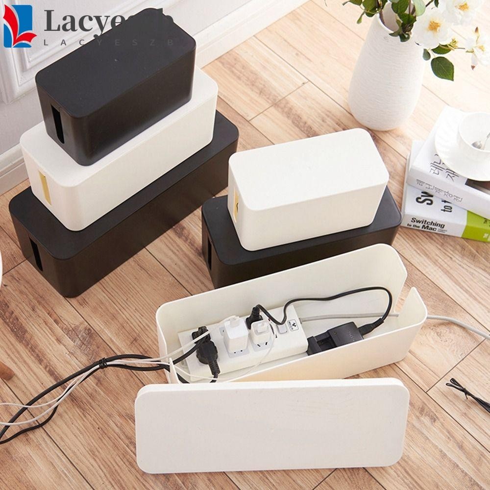 Lacyeszb กล่องเก็บสายเคเบิล สะดวกสบาย 1 ชิ้น ซ็อกเก็ตชาร์จ จัดระเบียบ เดสก์ท็อป สายเคเบิล แบบซ่อน กันฝุ่น เคสรางปลั๊กไฟ