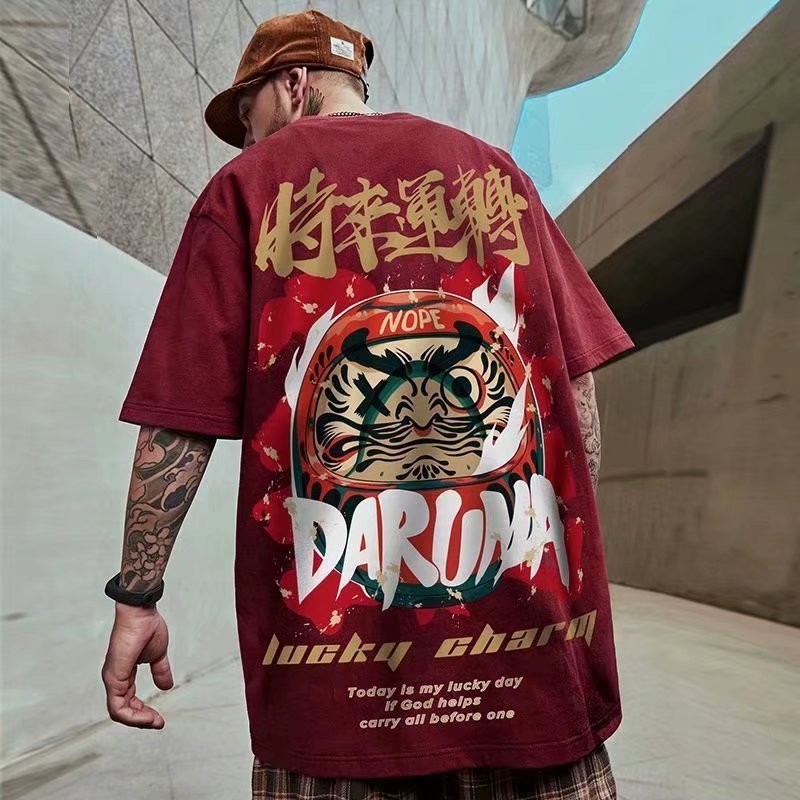 【M-8XL 】เสื้อยืดคอกลม แขนสั้น ทรงหลวม สไตล์จีน ฮิปฮอป สตรีท อินเทรนด์ สําหรับผู้ชาย