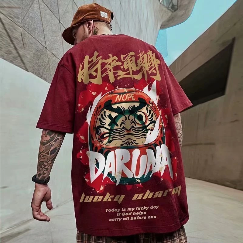 【M-8XL 】เสื้อยืดคอกลม แขนสั้น ทรงหลวม สไตล์จีน ฮิปฮอป สตรีท อินเทรนด์ สําหรับผู้ชาย