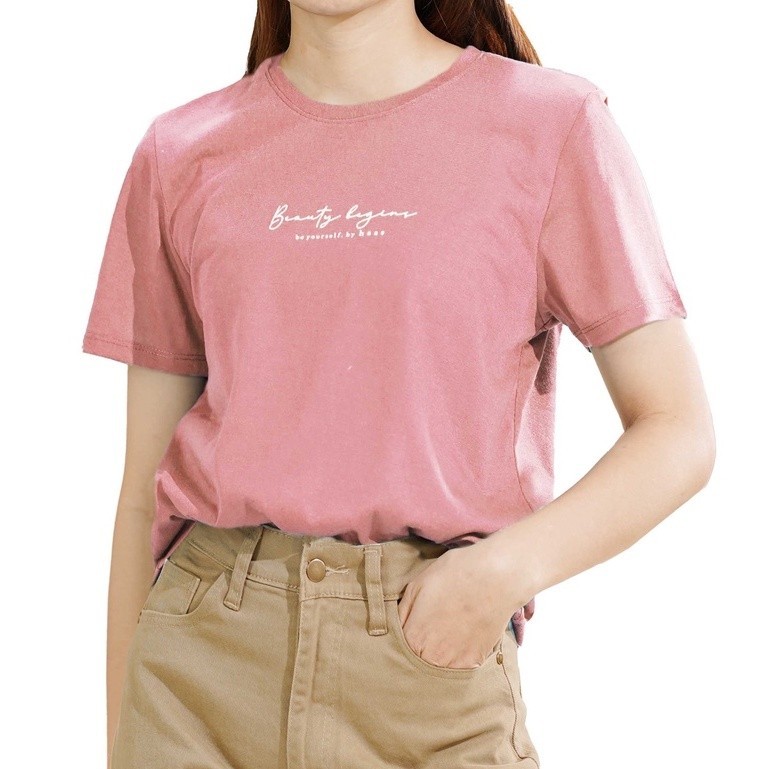 เสื้อยืดสีขาวhaas : เสื้อยืดแขนสั้น haas lady basic ผ้านิ่มใส่สบาย รหัส HBUK2343S-5XL