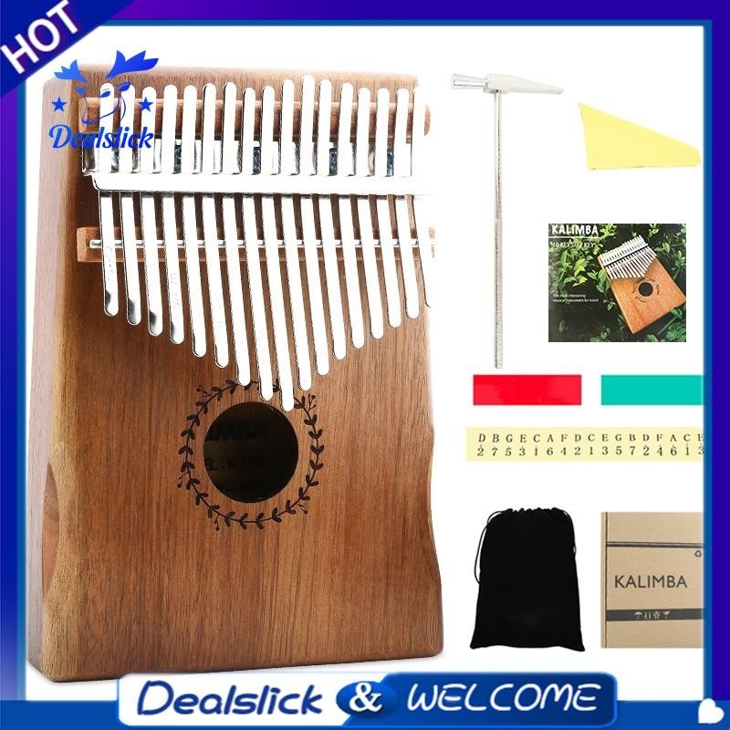 【Dealslick】เปียโนนิ้วหัวแม่มือ 17 คีย์ 17 โทนเสียง ไม้มะฮอกกานี พร้อมค้อนจูน