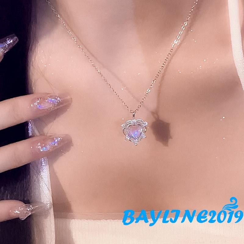 สร้อยคอกระดูกไหปลาร้า Bay-Heart เครื่องประดับคอโลหะผสมวันวาเลนไทน์ เครื่องประดับปาร์ตี้