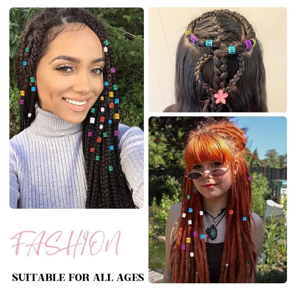 100ชิ้นที่มีสีสันผสมลูกปัด-ปรับผมถักเปีย-แหวนผมถักเปีย-หดลูกปัด-อลูมิเนียมถักเปียอุปกรณ์ผม - รูปที่ 3