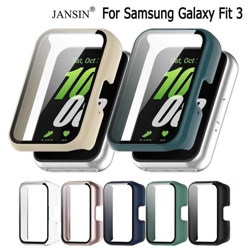 เคส Samsung Galaxy Fit 3 เคส + ฟิลม์กระจกในตัว case สําหรับ samsung galaxy fit3 Smart Watch นาฬิกาอัฉริยะ เคสกระจกนิรภัย