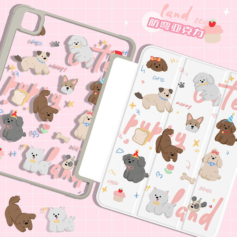 [iPad 10th] เคส ลายการ์ตูนสุนัขน่ารัก กันตก สําหรับ iPad gen9 gen8 gen7 10.2 Air5 gen10 Pro11 2020 2
