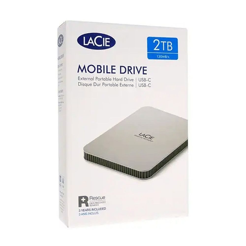 LaCie Mobile Drive 2TB USB-C External Portable Hard Drive HDD V2 (STLP2000400)
