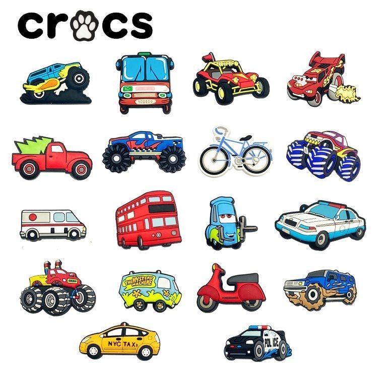 Crocs JIbbitz Car Series Crocs หัวเข็มขัด ลายการ์ตูนน่ารัก สไตล์เกาหลี สําหรับตกแต่งรองเท้า Crocs