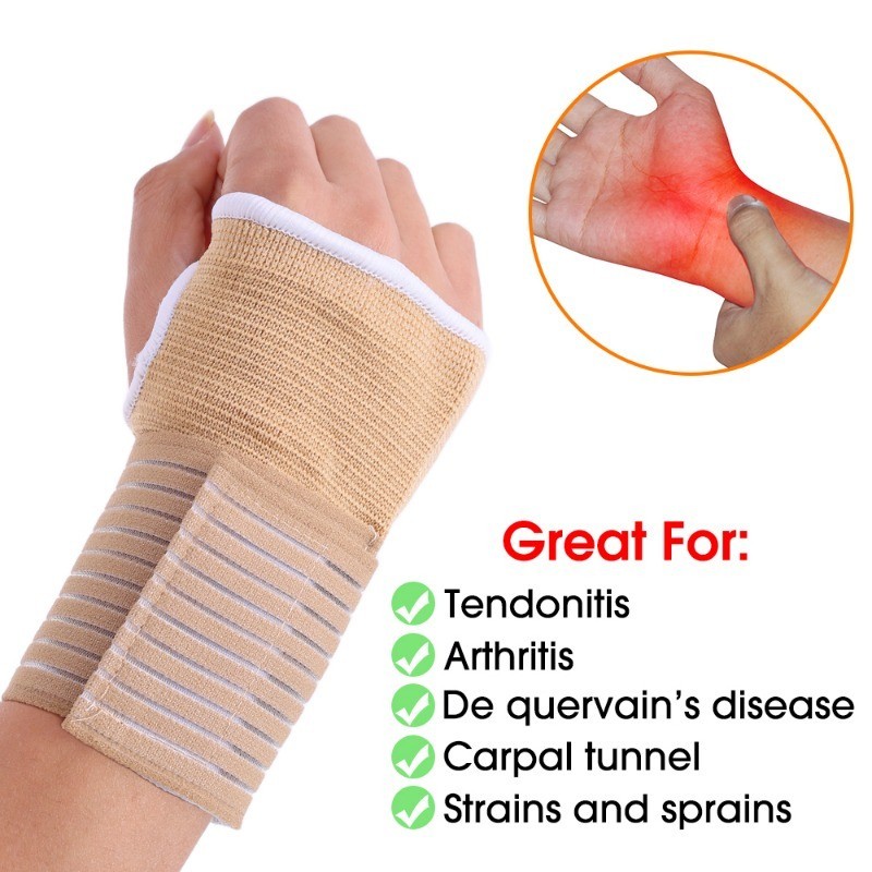 สายรัดข้อมือ ผ้าไนล่อน แบบยืดหยุ่น อุปกรณ์เสริม สําหรับออกกําลังกาย เล่นฟิตเนส โรคข้ออักเสบ
