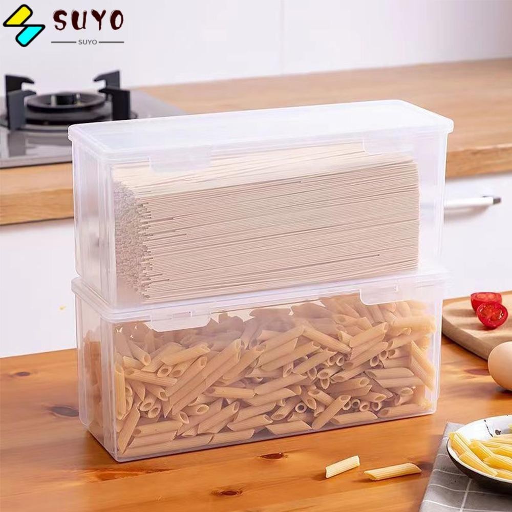 Suyo กล่องเก็บเส้นก๋วยเตี๋ยว พลาสติก ความจุขนาดใหญ่ ทนทาน พร้อมฝาปิด ใช้งานง่าย สําหรับบ้าน ห้องครัว ตู้เย็น 2 ชิ้น