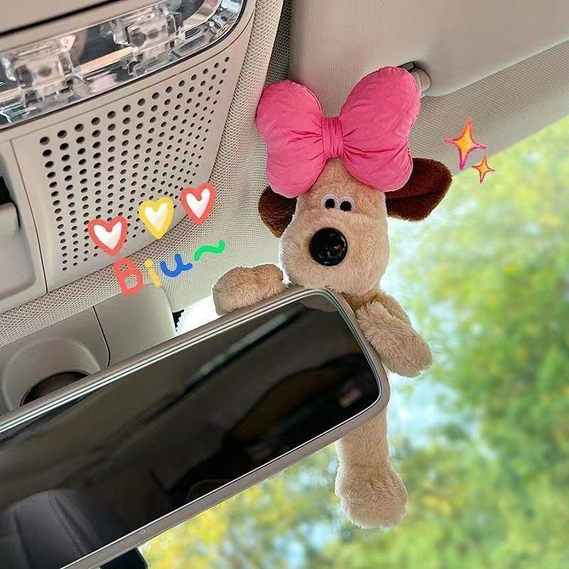 New style Cute Dog Repair Rearview Mirror Decoration Car Decoration Center Console Screen Lying Doll Car Accessories Female Vehicle Mounted Doll Fashionable and cute dog car accessories yQtr