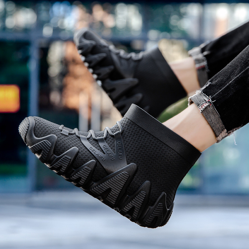 รองเท้าบูทกันฝน พื้นนิ่ม ให้ความอบอุ่น เข้ากับทุกการแต่งกาย แฟชั่นสําหรับผู้ชาย