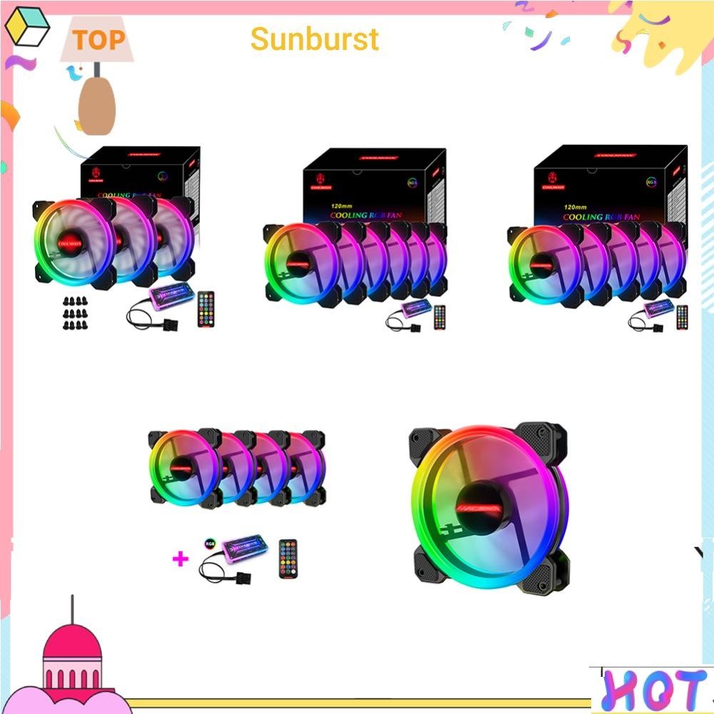 [Sunburst11.th] พัดลมระบายความร้อน RGB 6 Pin เสียงเงียบ ขนาดเล็ก 12 ซม. พร้อมชุดควบคุม