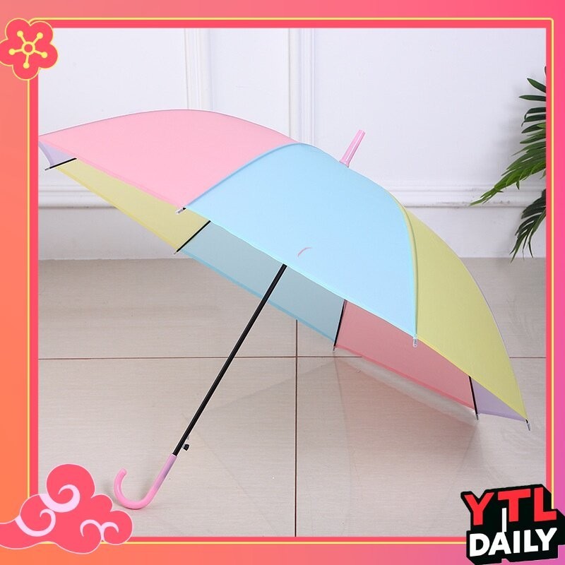 YTL ร่มกันฝน หน้าฝน ร่มสีพาสเทล น่ารัก ร่มใสสีรุ้ง Colorful สินค้าพร้อมส่ง🌂