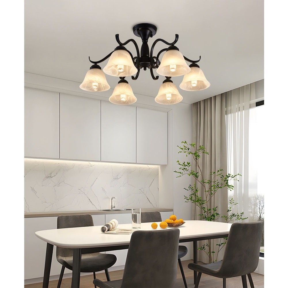 GlobalHouse EILON ชุดโคมไฟแขวนเพดาน LED 36W สีดำ รุ่น ETYD-BCMD6653/6 สินค้าของแท้คุณภาพดี