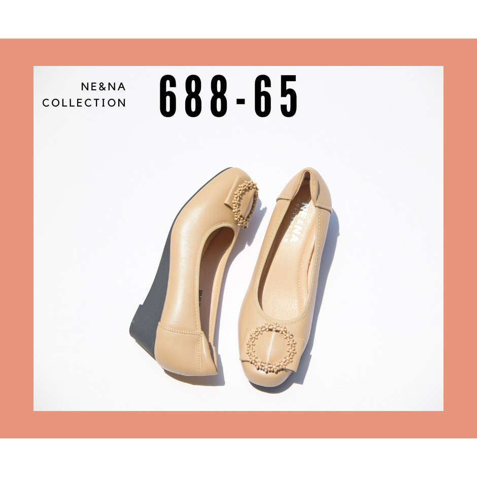 รองเท้าใส่ออกงาน รองเท้าเเฟชั่นผู้หญิงเเบบคัชชูส้นเตารีด No. 688-65 NE&amp;NA Collection Shoes