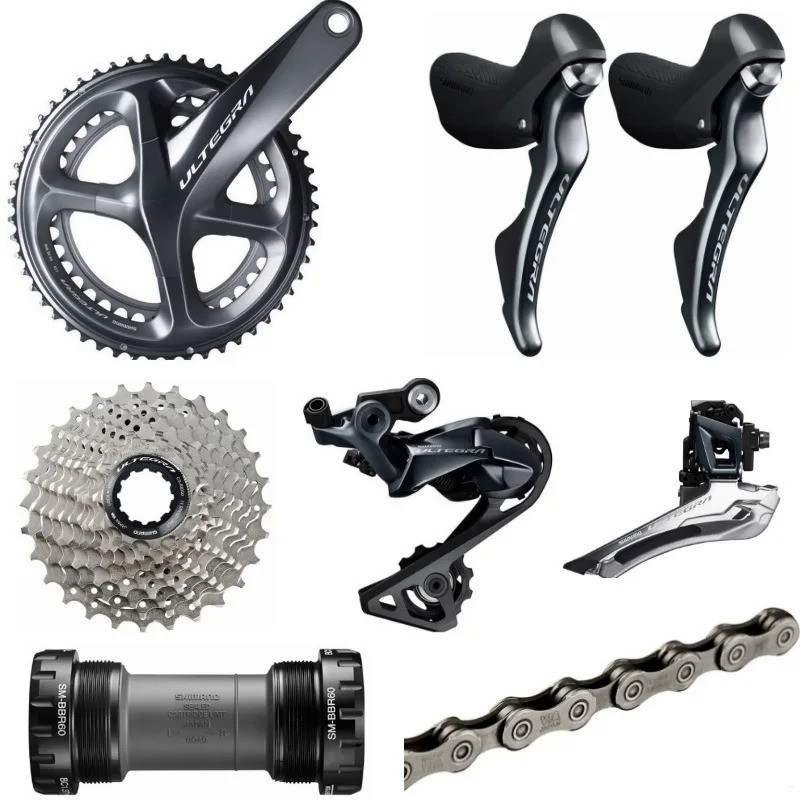 Shimano Ultegra R8000 11 speed Groupset 7 ส่วน Road Bike Groupset 170/172.5/175 มม. 50-34 52-36 53-3