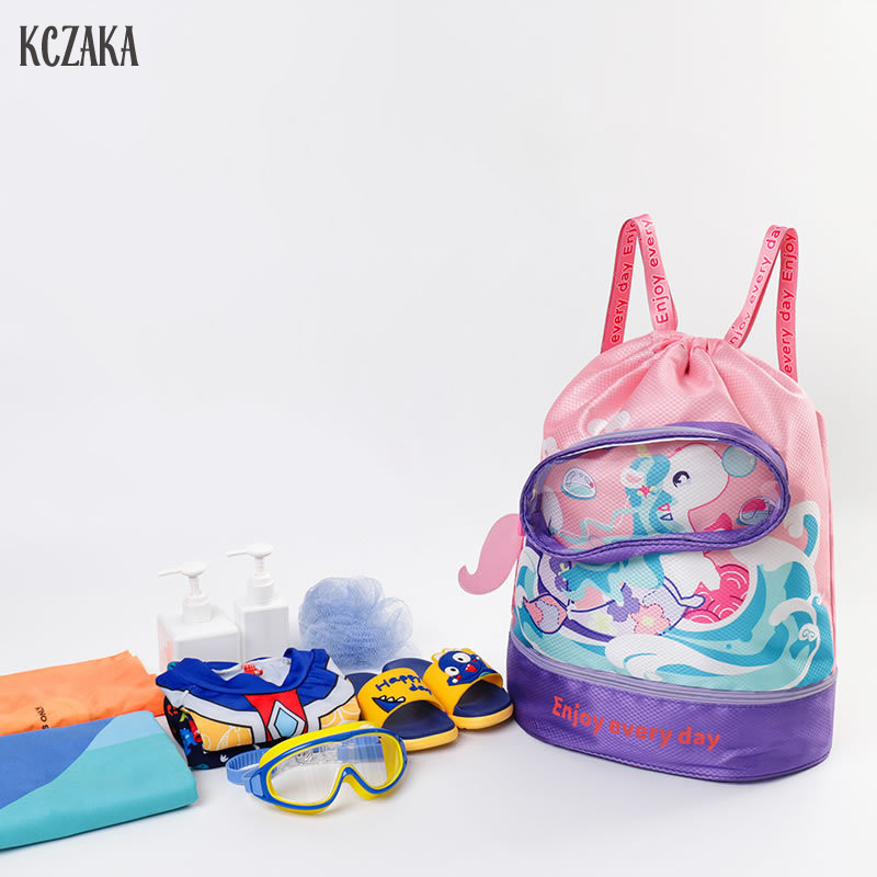 Kczaka กระเป๋าเป้สะพายหลัง กันน้ํา น่ารัก สําหรับเด็กผู้ชาย และเด็กผู้หญิง ว่ายน้ํา ชายหาด