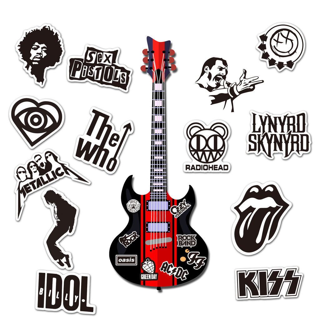 Rock Punk Band Graffiti Sticker ~ 50 ชิ้นสติกเกอร์การ์ตูนกันน้ํา