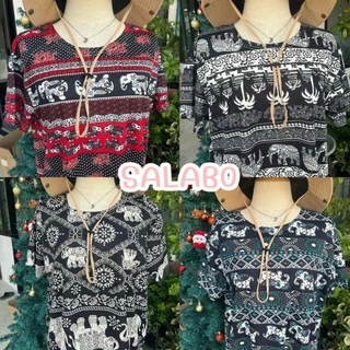 🥑Salabo🥑เสื้อคอกลมลายช้าง ผ้านิ่ม ใส่สบาย พร้อมส่ง #A51