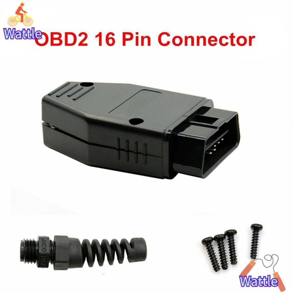 Wattle OBD2 อุปกรณ์เสริมรถยนต์ ปลั๊กเชื่อมต่อ 16Pin OBD Male
