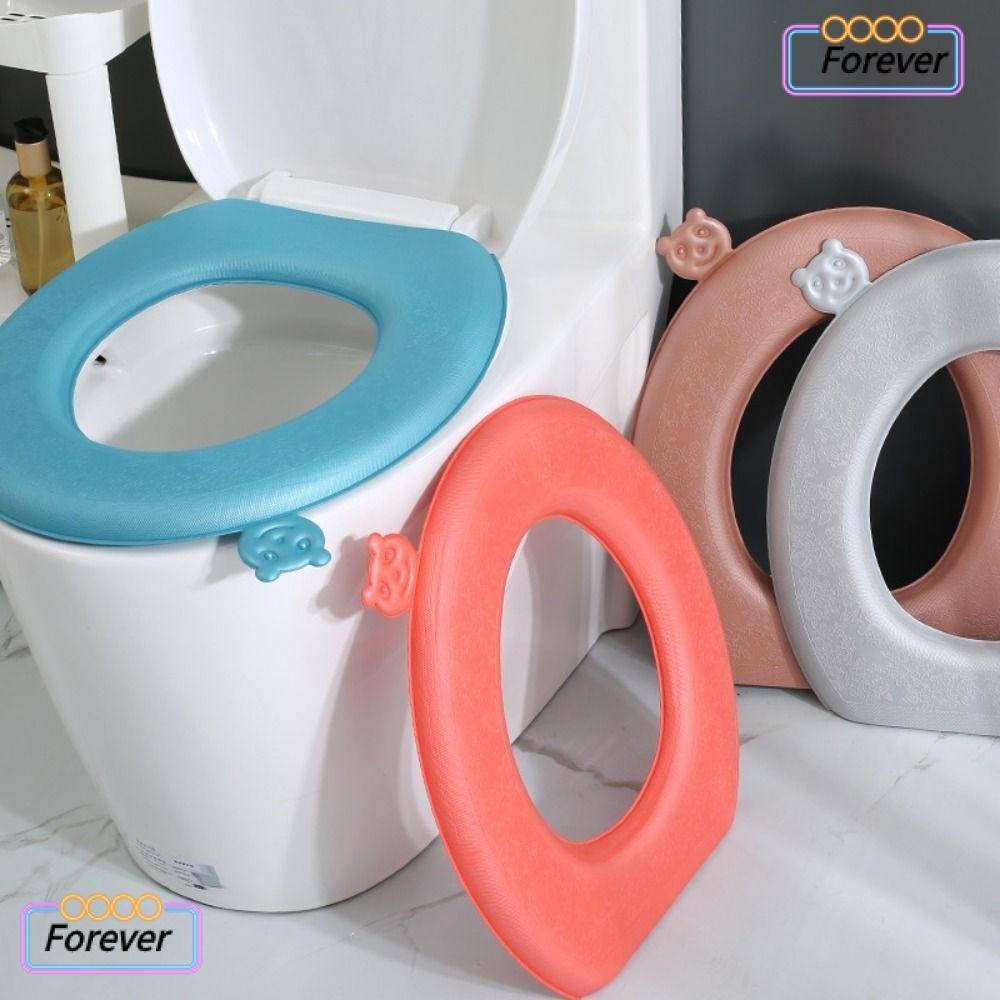 Forever แผ่นรองนั่งชักโครก EVA WC กันน้ํา แบบหนา พร้อมที่จับฝาพับ สําหรับสี่ฤดู