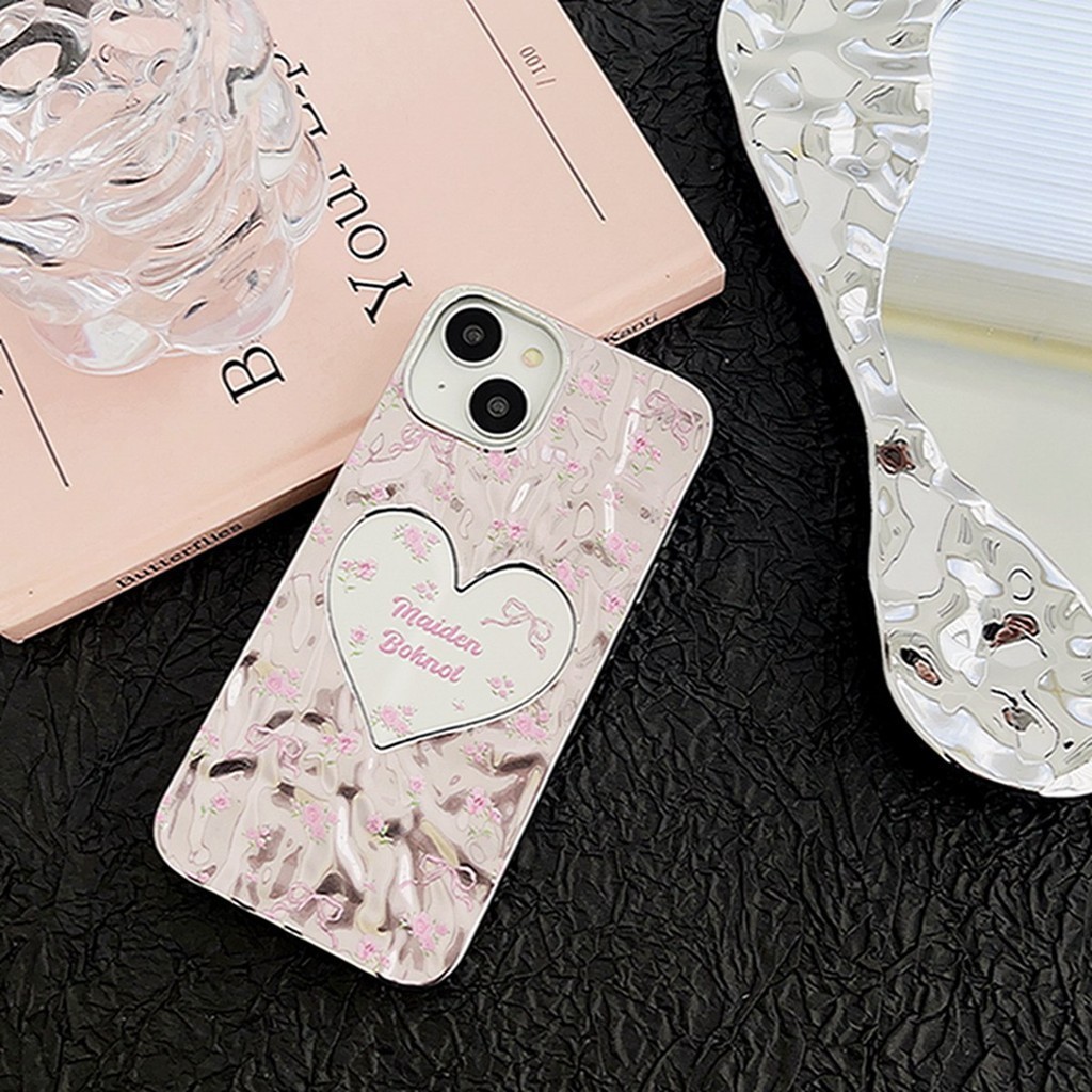 กรณีเข้ากันได้กับ iPhone 16 Pro Max11 12 13 14 15 สีชมพู Bowtie ดอกไม้รูปแบบ Soft TPU Anti-scratch กันกระแทกโทรศัพท์มือถือกรณี Dirt Resistance เปลือกป้องกัน