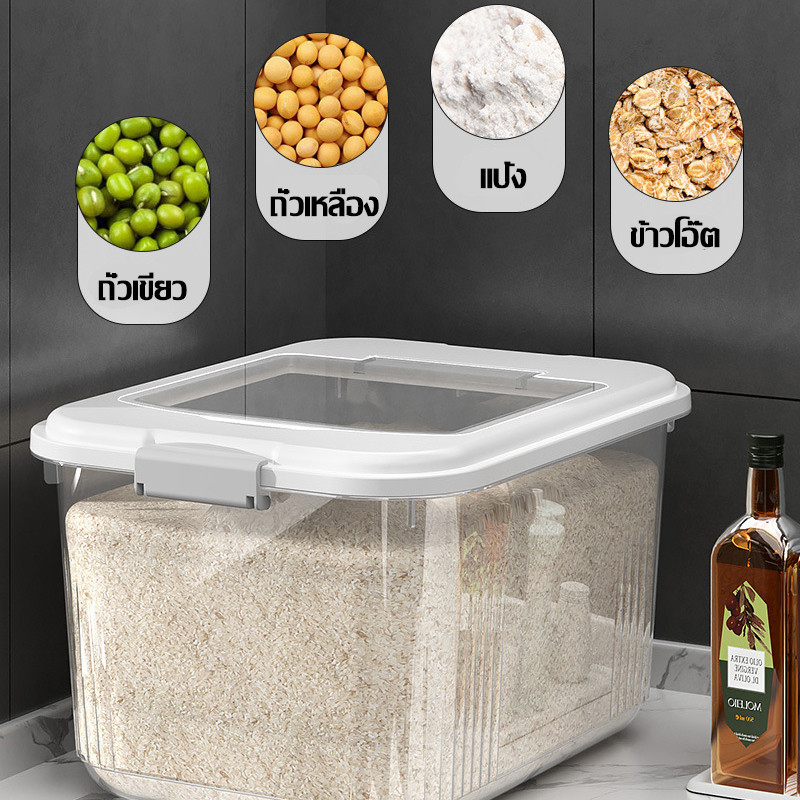 ✨ ถังใส่ข้าวสาร 2-in-1 กล่องเก็บข้าวสาร กันแมลง ความชื้น ปิดผนึกเพื่อคงความสดใหม่ ความจุขนาดใหญ่ - รูปที่ 5