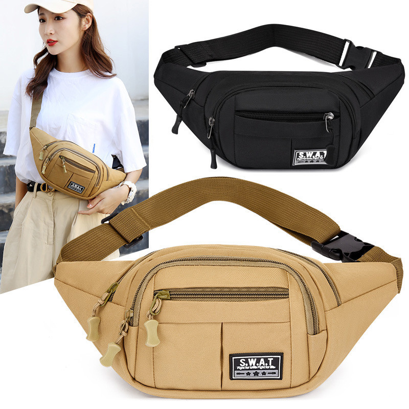 (w41)กระเป๋าคาดอก ผ้าแคนวาสหนา ลายSWAT มีหลายช่อง vgetbag