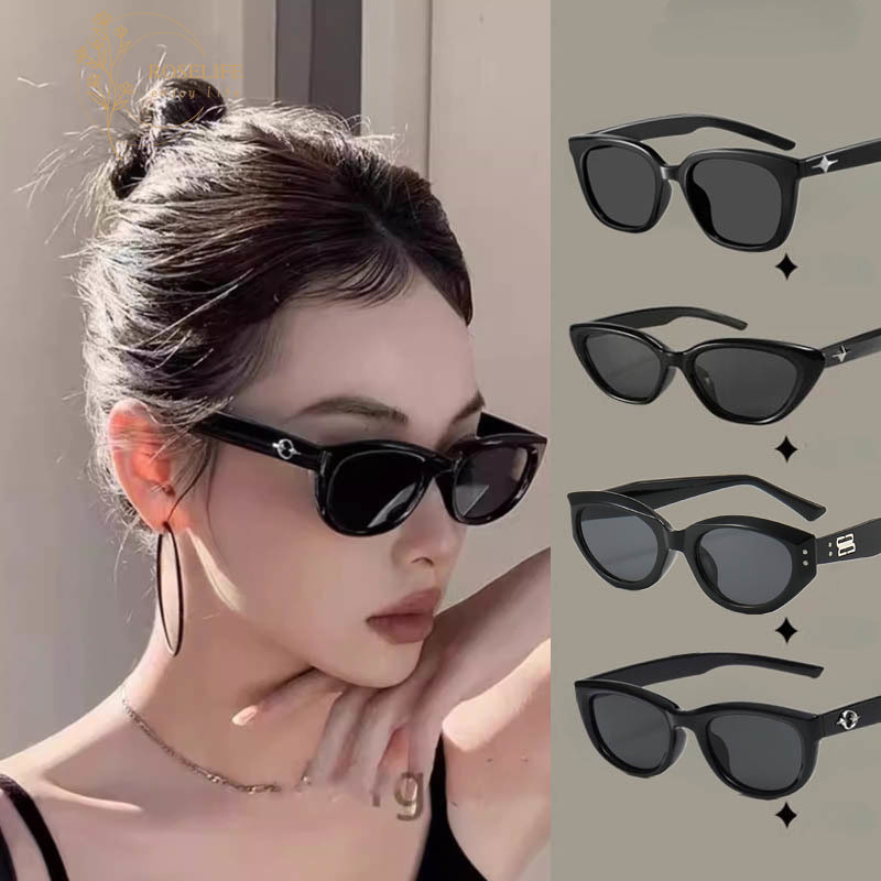 Roselife แว่นตากันแดด กรอบโลหะ ทรงวงรี ป้องกันรังสียูวี ป้องกันแสงสีฟ้า สไตล์เรโทร แฟชั่นสําหรับผู้ชาย และผู้หญิง