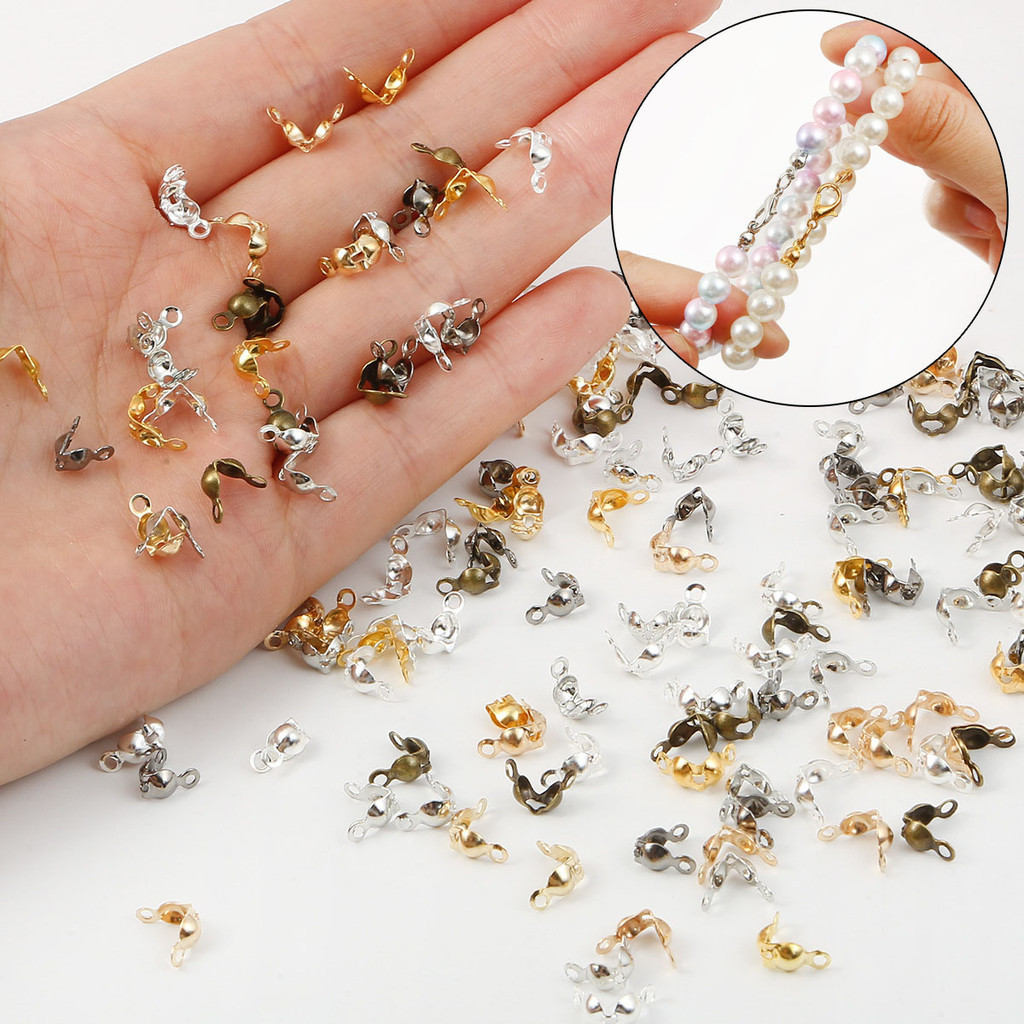 ลูกปัดเชื่อมต่อโซ่ 4*7 มม. สําหรับทําเครื่องประดับ DIY 100 ชิ้น