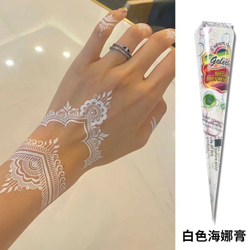 GOLECHA Indian Plant White Henna Hand-Painted Cream Tattoo Cream Body Painting Henna Cream++ 24.6.27