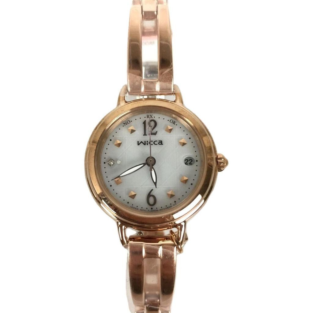 CITIZEN Wrist Watch Women's Gold White Solar Analog Direct from Japan Secondhand