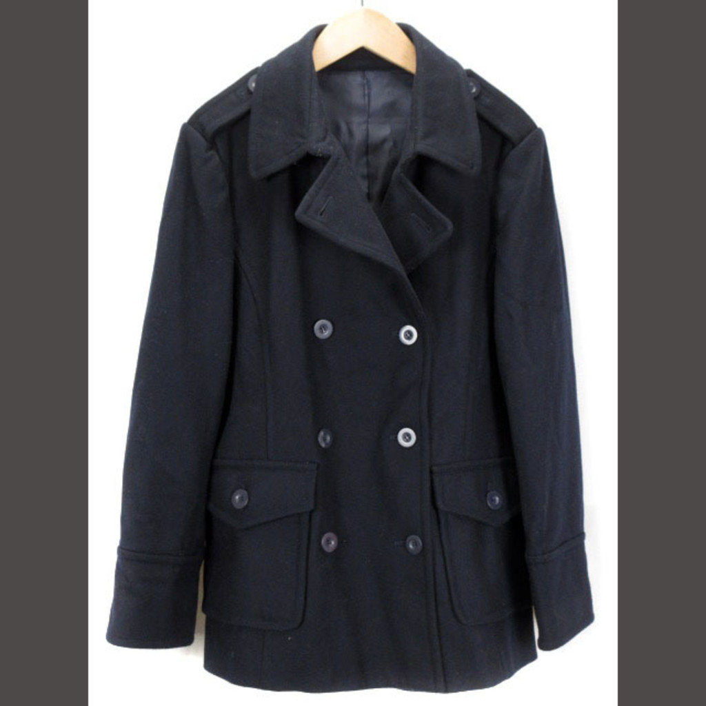เสื้อคลุม Nissen P Coat ผ้าวูล สีกรมท่า มือสอง สไตล์ญี่ปุ่น
