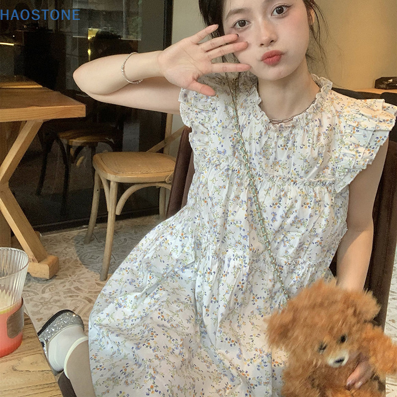 [HSNE] ชุดมินิเดรส แขนบิน ลายดอกไม้ น่ารัก แฟชั่นฤดูร้อน สําหรับผู้หญิง MCL