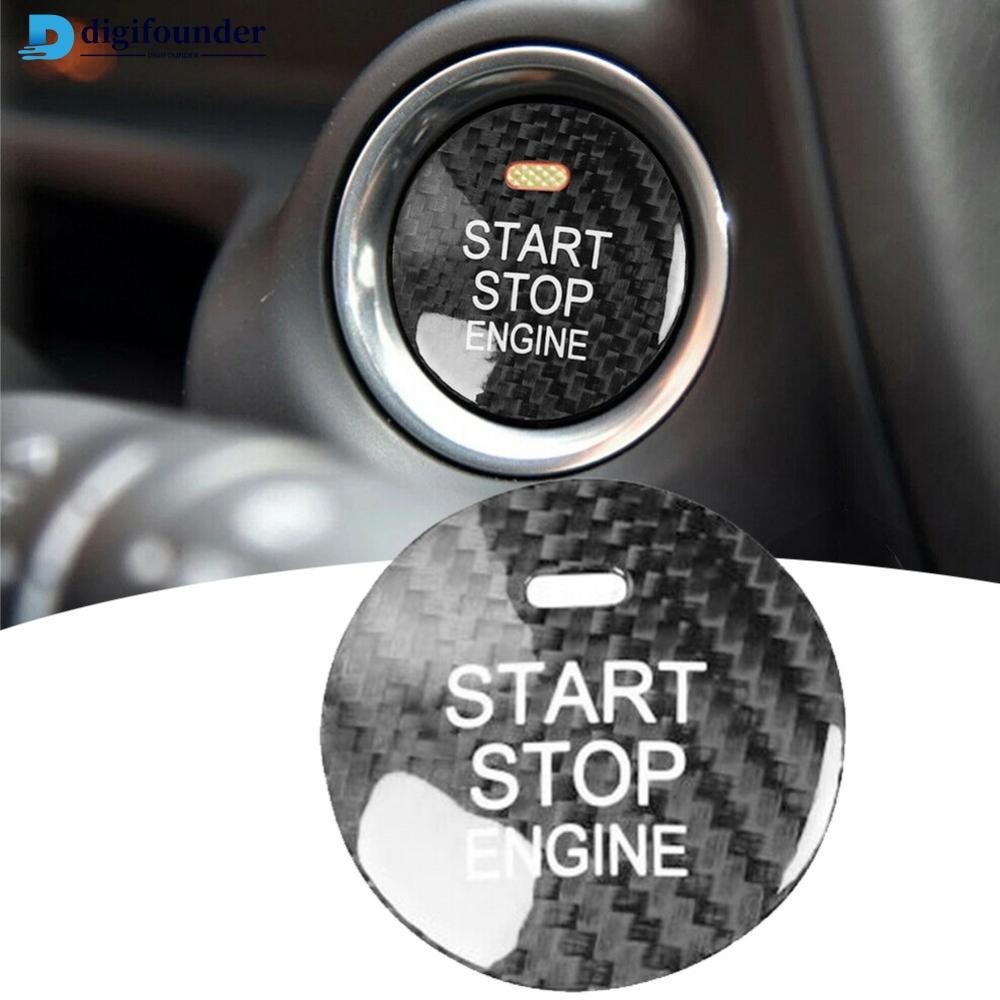 Digifounder ฝาครอบปุ่มสตาร์ทเครื่องยนต์ คาร์บอนไฟเบอร์ สําหรับ Mazda 3 Axela CX-3 CX-5 CX-8 MX-5 Q4Y2